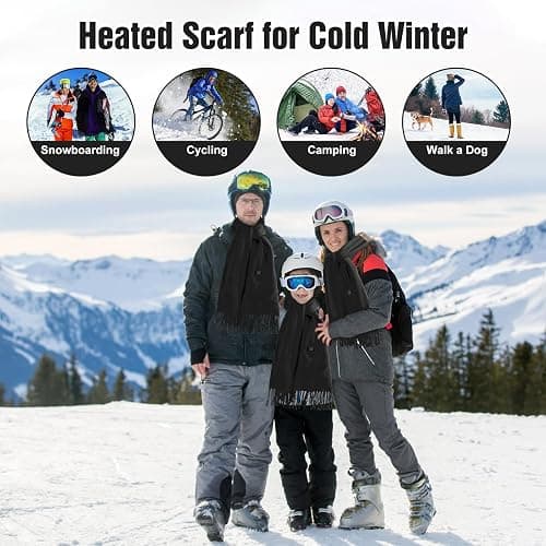 Electric Heated Scarf for Women Men, Neck Heating Pad, USB Powered Winter Scarf with 3 Heating Levels, Soft Neck Warmer for Pain Relief and Stiffness, Ideal Gift for Christmas thumbnail 6