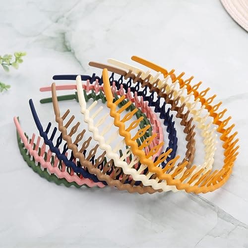 WOVOWOVO Plastic Hair Bands with Teeth, 10 Packs Thin Headbands for Women Girls Teens, Non Slip Hair Comb Head Bands Hair Accessories thumbnail 7