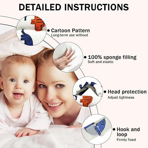 Baby Head Protector for Crawling Walking, Baby Helmet Adjustable No Bumps and Soft Cushion, Infant Safety Cap for Kid Learning to Walk thumbnail 2