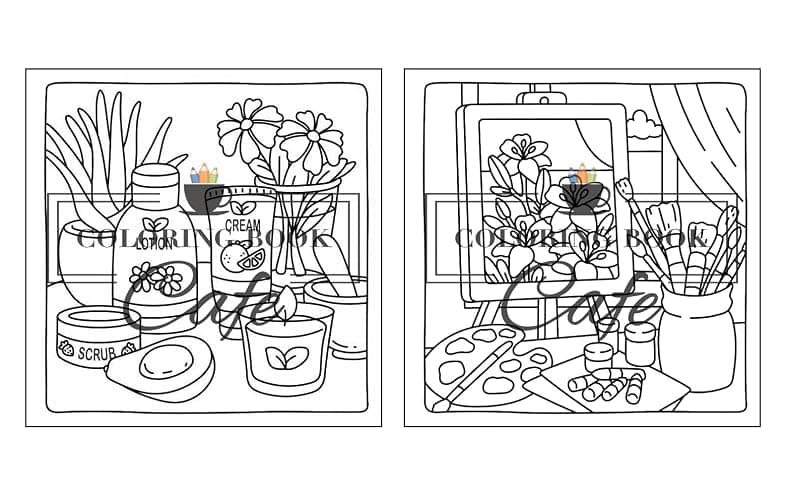 Cozy Corners: Coloring Book for Adults and Teens Featuring Super Cute Nooks and Hygge Spaces for Relaxation (Cute and Comfy Coloring Books) thumbnail 21