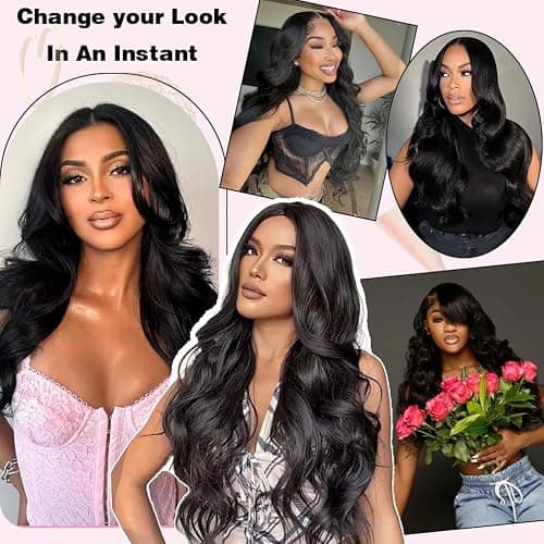 12A Human Hair Bundles 12 14 16 Inch Body Wave 3 Bundles Human Hair 100% Unprocessed Brazilian Virgin Hair Extensions Real Human Hair Quick Weave Hair Bundles for Women Double Weft Natural Black thumbnail 7