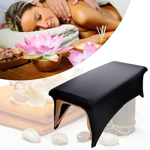 Stretchy Lash Bed Cover for Lash Extension Bed, Protective Spa Treatment Sheet Set for Lash Bed Topper or Massage Bed (Black) thumbnail 6