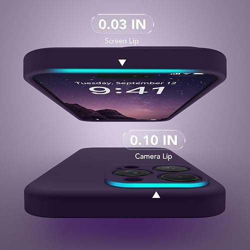 SuydanBox Magnetic for iPhone 16 Pro Case, Compatible with MagSafe, [Full Camera Protection][Screen Protector] Silicone Shockproof Protective Phone Case for iPhone 16 Pro 6.3", Deep Purple thumbnail 4