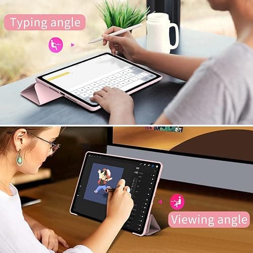 ProtUTab Case Compatible with iPad 9th Generation, Auto Wake&Sleep Slim Trifold Stand Case Compatible with iPad 9th Generation & iPad 8th Generation (2020) & 7th Generation (2019), Lightweight, Pink thumbnail 4