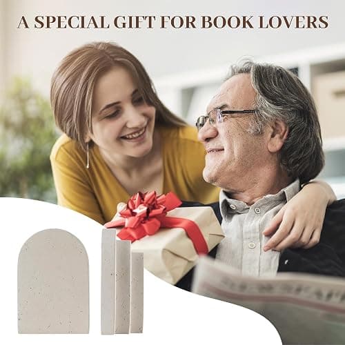 Havmorph Book Ends for Heavy Books, Beige Modern Pleasing Layered Arch Design Aesthetic Bookend Decorative, Concrete Book Ends to Hold Books Heavy Duty for Bookshelf Decor, Home Decor, Office Decor thumbnail 8