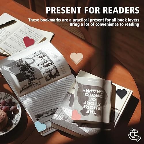 6 Pcs Leather Heart Bookmarks, Bookmarks for Women, Cute Heart Bookmark Corner, Book Marks for Teachers Students School Office Home Supplies thumbnail 6