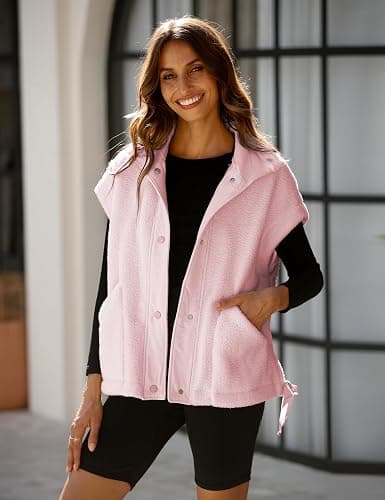 Yeokou Women's Fleece Vest Casual Sleeveless Button Down Winter Warm Sherpa Jacket with Pockets thumbnail 2
