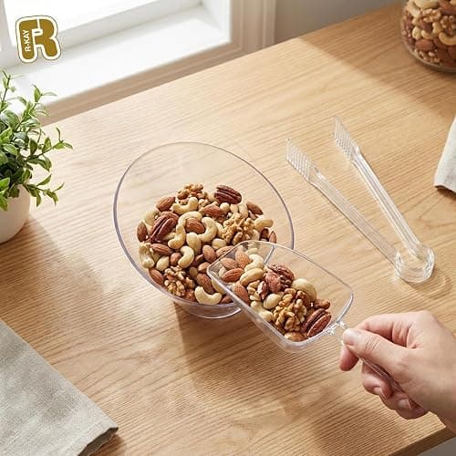 12 Combo Pack, 6 Clear Small Serving Tongs And 6 Clear Plastic Scoops For Candy Buffet Containers Set - Premium Mini Plastic Tongs For Ice, Candies And Candy Scoops For Candy Buffet thumbnail 6