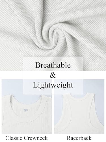 GKBK Womens Racerback Tank Tops Ribbed High Neck Sleeveless Casual Summer Basic Slim Fitted Tank Cami Shirts thumbnail 6