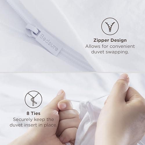 Bedsure Khaki Duvet Cover King Size - 3 Pieces Prewashed Cotton-Like Extra Soft Bedding Set, Includes 1 Duvet Cover 104x90 Inches with Zipper Closure & 2 Pillow Shams, Comforter Not Included thumbnail 6