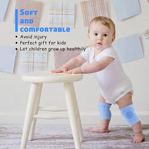 Little World Baby knee Pads for Crawling - 5 Pack Anti Slip Unisex Baby Knee Protectors - Toddler Knee Pads Gift Idea for Baby thumbnail 2