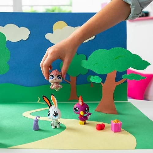 Littlest Pet Shop Bandai Pack 3 Park Pets BF00598 Set of 3 Pet Accessories, Collector Card and Virtual Code, Generation 7, Pets #99, #100, #101, Children 4 Years + thumbnail 5