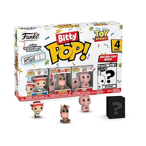 Funko Bitty Pop! Toy Story - Jessie 4PK - Jessie, Bullseye, Hamm and A Surprise Mystery Mini Figure - 0.9 Inch (2.2 Cm) Collectable - Stackable Display Shelf Included - Gift Idea - Cake Topper - Image 1