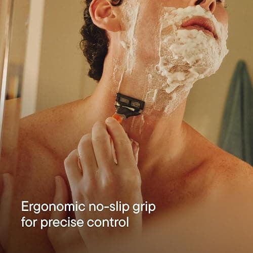 Harry's Original Shaving Kit for Men - Razor Handle, 15 Razor Blade Refills, and Travel Blade Cover - German Engineered - Orange thumbnail 5