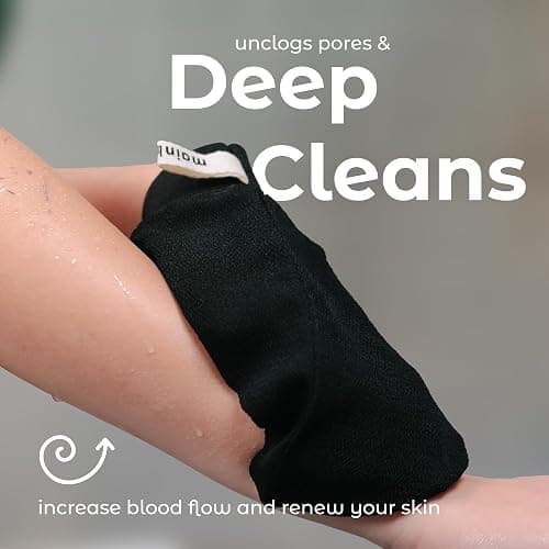 MainBasics Exfoliating Gloves for Shower – Korean Body Scrub Mitts for Dead Skin, Deep Cleansing, Spray Tan Prep & KP Treatment (2 Pack) thumbnail 6