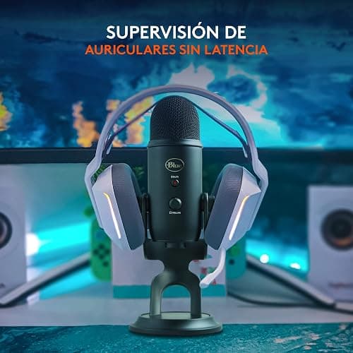 Logitech for Creators Blue Yeti Micrófono USB para Grabación, Streaming, Gaming, Podcasting en PC y Mac, Micro de Condensador para Ordenador, Soporte Ajustable, Plug&Play - Negro thumbnail 6