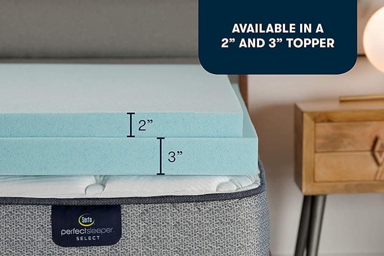 Serta ThermaGel Cooling, Pressure-Relieving Memory Foam Mattress Topper, 3 Inch, King, Made in The USA thumbnail 5