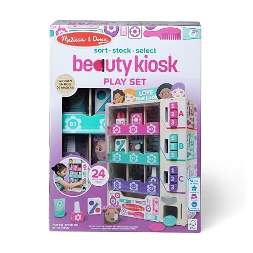 Melissa & Doug Sort, Stock, Select Beauty Kiosk Vending Machine Play Set, Pretend Makeup Wooden Toy For Boys and For Girls 3+- FSC Certified thumbnail 3
