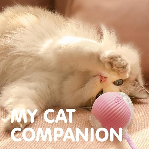Rocfish Durable Interactive Cat Toys for Indoor Cats, Smart Automatic Cat Chase Ball Toy, Upgraded Speedy Tail Kitten Toy for Bored Indoor Adult Pets (Pink) thumbnail 8