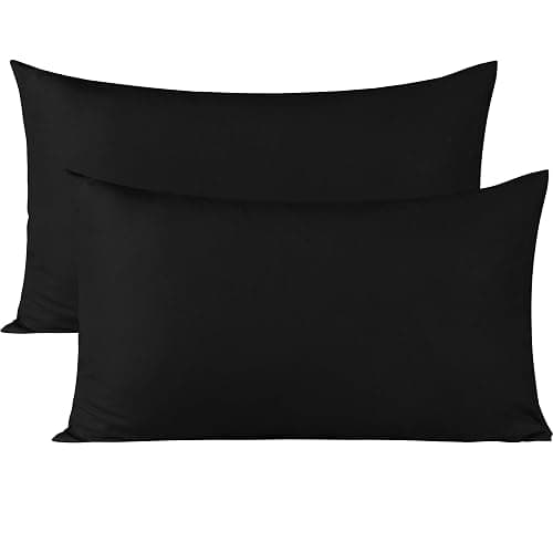 BEDSUM Microfiber Queen Pillowcases Set of 2, Soft Wrinkle Resistant and Easy Care Pillow Cases with Envelope Closure, 20x30 inches, Black thumbnail 9