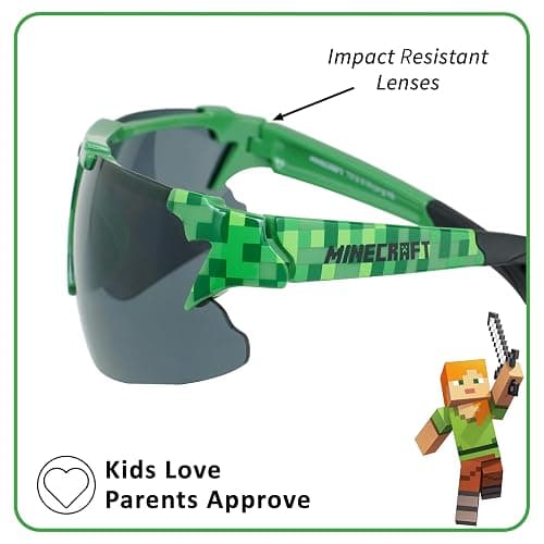 ARKAID Official Minecraft Boys Sunglasses | UV400 | One Size Fits Most Kids thumbnail 4