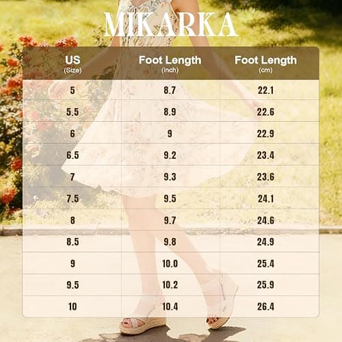 mikarka Wedges Heels for Women - Open Toe Espadrilles Platform Sandals | Elastic Strappy Sandals for Women, Slip-On Easy to Walk, Comfy Cushion Insole, Daily Wear for Dressy, Beach & Island Vacation thumbnail 6