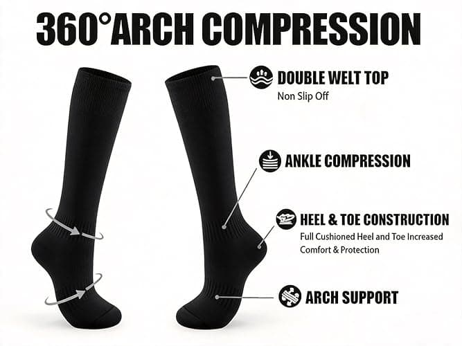 GRAPMKTG 3 Pack Softball Soccer Socks Baseball Football Socks for Youth Men and Women thumbnail 4