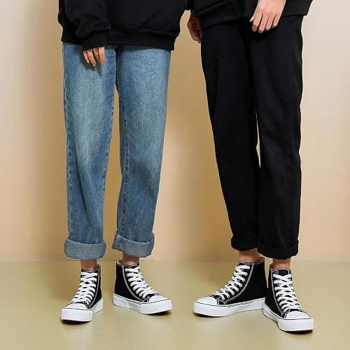 hash bubbie High Top Sneakers for Women Classic High Tops Canvas Shoes Lace up Women's Fashion Sneaker thumbnail 9