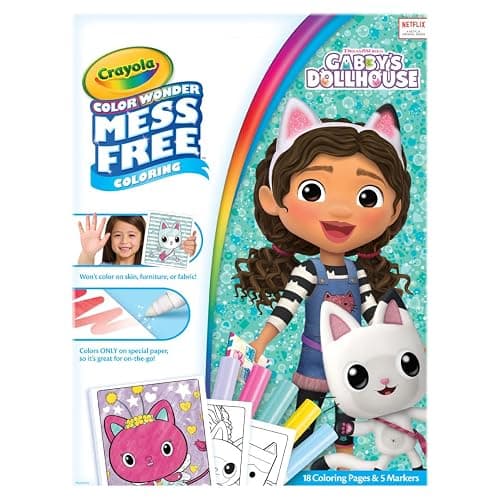 Crayola Gabbys Dollhouse Color Wonder Activity Set, Mess Free Coloring Pages for Toddlers, No Mess Activity, Toys & Gifts for Kids thumbnail 2