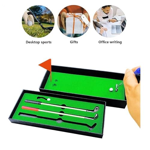 SANTA CASA Golf Pen Set & Mini Desktop Golf Putting Green Game, Funny Gifts for Golfers Adults Teens Boss Coworkers, Office Desk Toy, Stocking Stuffers, Stress Relief Gadget thumbnail 4