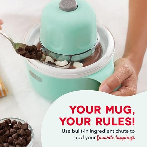 Dash My Mug Ice Cream Maker - Makes Single Serving of Gelato, Frozen Yogurt, Sorbet & More - Easy to Clean & Use - Aqua, 2 Bowls thumbnail 9