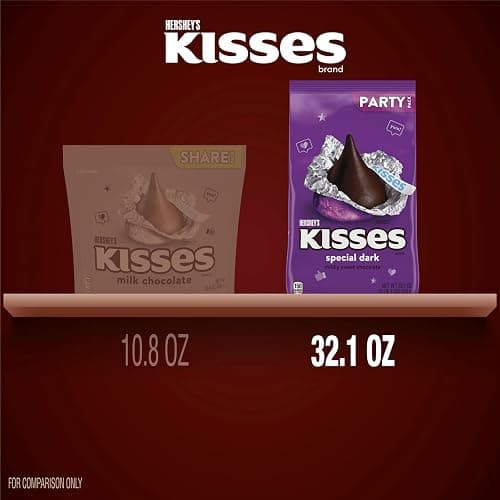 HERSHEY'S KISSES SPECIAL DARK Mildly Sweet Chocolate Candy Party Pack, Great Holiday Candy and Stocking Stuffer 32.1 oz thumbnail 7