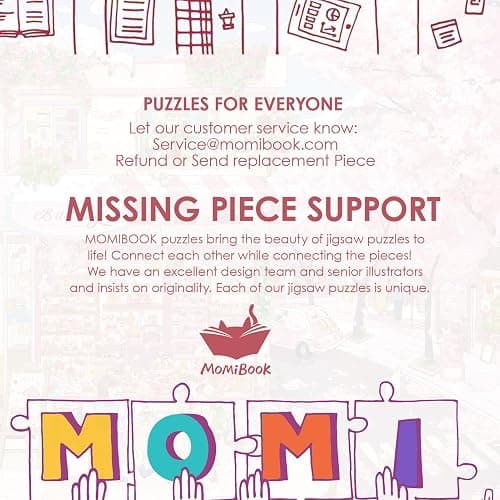 MOMIBOOK 1000 Piece Puzzle for Adults Jigsaw Puzzles of Streets Full of Cherry Blossoms, Painting Image Flower Street Difficult Challenging Hard Impossible Puzzle Unique Christmas Birthday Gifts thumbnail 8