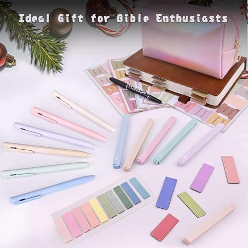 NIGHTNOOK Bible Journaling Kit, Include 6 Bible Highlighters and 6 Pens No Bleed, 90 Laminated Bible Tabs, Magnetic Bookmarks, Sticky Notes, Study Supplies Essentials Set for Women & Men thumbnail 7