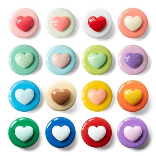 ⭐️ SUNURS 16/9-Piece Glossy Cute Macaron Love Heart Magnet Set - for Whiteboard, Locker, Kitchen & Office, Colorful Strong Decorative Magnetic Decals (Multi-Color, Multi-Pack) - Image 1