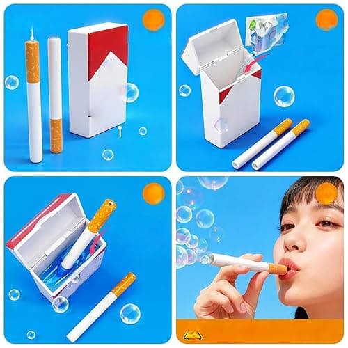 Set di 3 sigarette per bolle di sapone per uomo e donna, sigaretta finte, mini sigaretta per bolle di sapone, bacchette per bolle di sapone, idea regalo per matrimoni, compleanni, feste (D) thumbnail 5