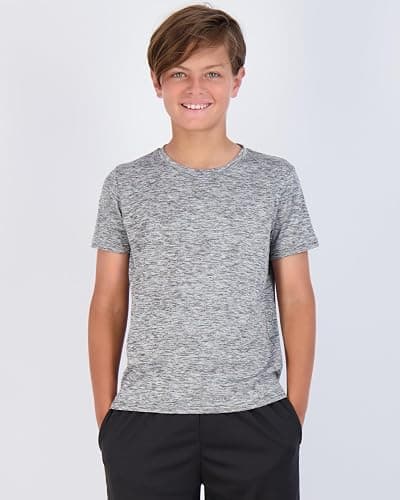 Real Essentials 5 Pack: Youth Dry-Fit Wicking Active Athletic Performance Short Sleeve T-Shirt Boys & Girls Shirts thumbnail 2