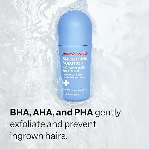Peach Slices - Smoothing Solution Ingrown Hair Treatment (1.69 oz) - Smooth, Relieve, Soften Skin - 360 Roller - BHA, AHA, PHA, Niacinamide, Licorice - Vegan & Cruelty Free - Korean Skin Care & Beauty thumbnail 4