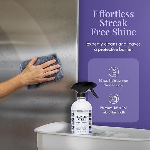 Therapy Stainless Steel Cleaner and Polish 100% USDA Biobased, Fingerprint and Residue Remover, Lavender Essential Oil Scent, Sink Cleaner, Grill Spray thumbnail 2