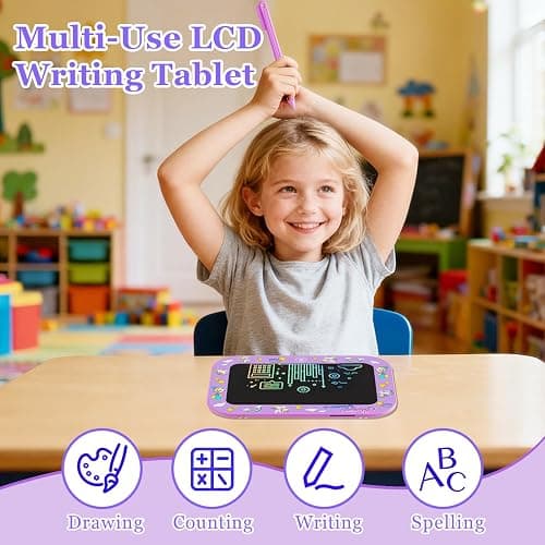 2 Pack LCD Writing Tablet for Kids,10Inch Colorful Reusable Electronic Toddler Doodle Board Drawing Tablet Pads,Educational Learning Toys Gifts for 3 4 5 6 7 8 Year Old Girls (Pink&Purple-10IN) thumbnail 3