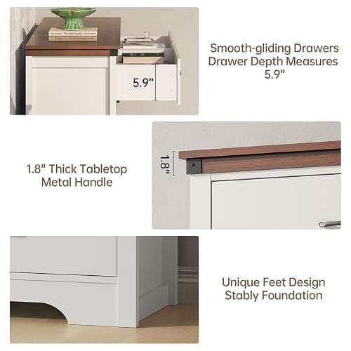 Airynee Farmhouse 7 Drawer Dresser for Bedroom, 51" Wide Chest of Drawers, Wooden Dresser TV Stand, Storage Dressers Organizer for Bedroom, Living Room, Hallway thumbnail 6