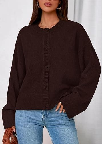 KIRUNDO Cardigan Sweaters for Women Fall Trendy Long Sleeve Chunky Knit Button Up Oversized Winter Jacket Casual Outwear thumbnail 5