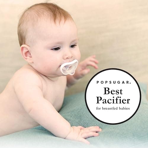 Nanobebe Baby Pacifiers 0-3 Month - Orthodontic, Curves Comfortably with Face Contour, Award Winning for Breastfeeding Babies, 100% Silicone, Perfect Baby Registry Gift 2pk,Grey thumbnail 7