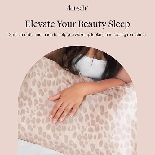 Kitsch Satin Pillowcase with Zipper for Hair & Skin - Softer Than Silk Pillow Cases, Smooth Cooling Satin Pillow Case, Wrinkle-Free, Machine Washable - Pillow Cases Standard Size 19x26 - Leopard thumbnail 9