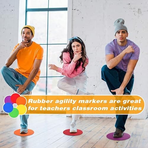 Haull Spot Markers Floor Spots with Bag Non Slip Vinyl Poly Dots for Gym Floor Basketball Football Soccer Sports Speed Agility Training Gym Dance thumbnail 4