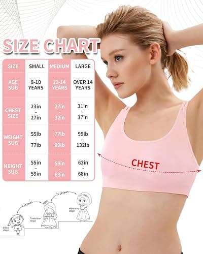 iMuchic Girl Sports Bra Sleeveless Tank Top - Seamless Stretchy Back Crisscross Crop Undershirt Fitness Yoga Bras thumbnail 2