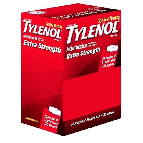 Tylenol Extra Strength Acetaminophen Caplets, 500 mg, Pain Relief & Fever Reducer for Headache, Backache, Toothache, Menstrual Cramps & Pain, Travel-Friendly Packaging, 2-Caplet Pouches, 50 Count thumbnail 8