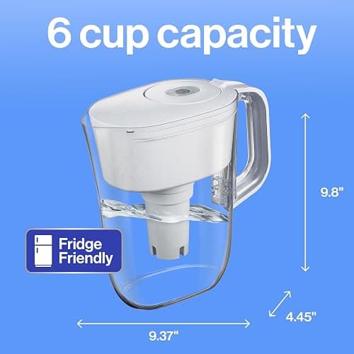 Brita Metro Water Filter Pitcher with SmartLight Change Indicator, BPA-Free, Replaces 1,800 Plastic Water Bottles a Year, Lasts Two Months, Includes 1 Filter, Small - 6-Cup Capacity, White thumbnail 12