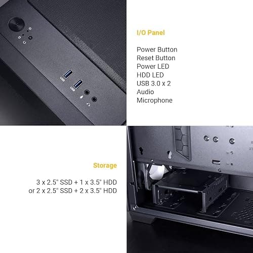 LIAN LI High Airflow Micro ATX PC Case, RGB Gaming Computer Case, Mesh Front Panel Mid-Tower Chassis with 2x140mm ARGB PWM Fans Pre-Installed, Tempered Glass Side Panel (LANCOOL 205M MESH, Black) thumbnail 7