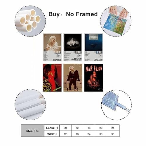 KUNYOS A Set Of 6 Poster (Unframed) Album Cover Posters Music Canvas Posters 08x12inch(20x30cm) Style-4 thumbnail 2